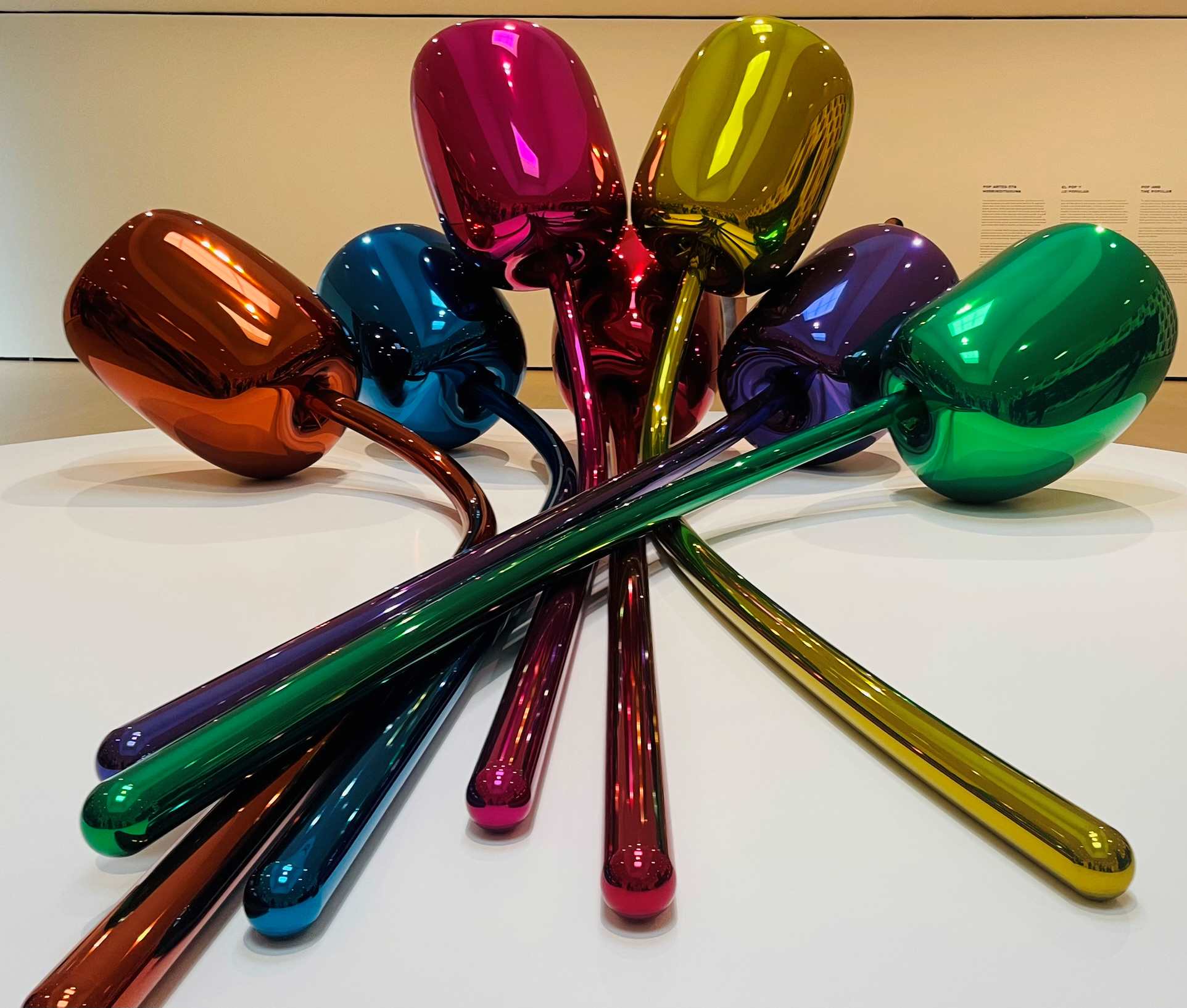 Multi-colored Tulip Sculpture in the Guggenheim Museum in Bilboa Northern Spain